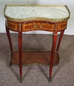 A Louis XV style stone topped console table, 20th century reproduction, with a single drawer and set