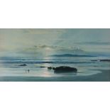 After, Peter Ellenshaw,  Sunset Sea, a coloured print, 60x121cm; together with four small engravings