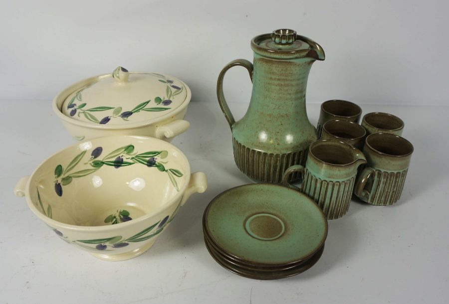 A quantity of assorted tableware by Bridgewater, together with a Poole pottery coffee service, two