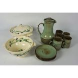 A quantity of assorted tableware by Bridgewater, together with a Poole pottery coffee service, two