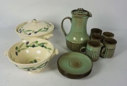 A quantity of assorted tableware by Bridgewater, together with a Poole pottery coffee service, two