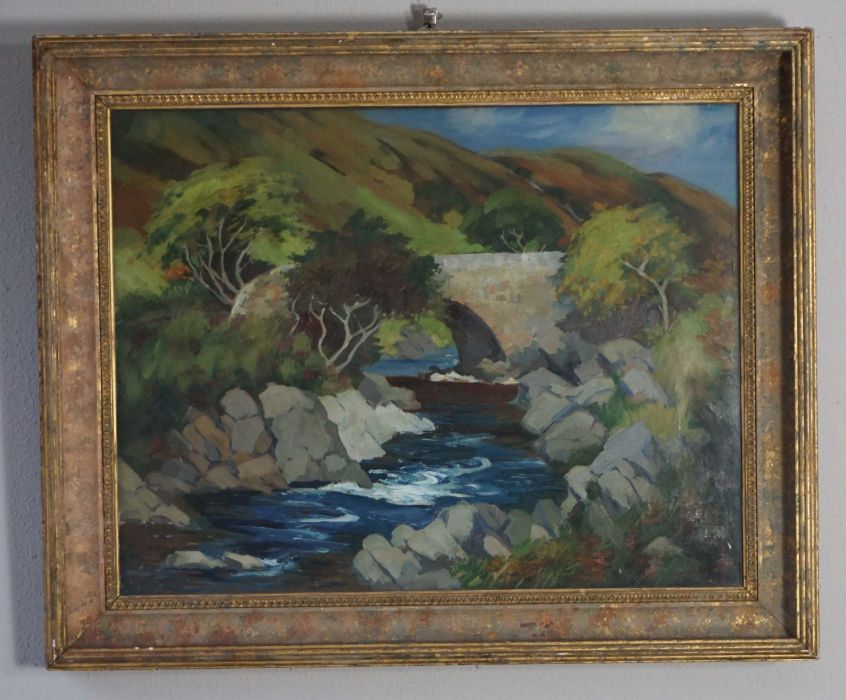Lillian L (Lily) Ogilvie, 20th century (ex. 1920-1960), Scottish, The Bridge at North Sannox, Isle - Image 2 of 3