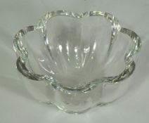 Orrefors crystal glass bowl, with seven lobes, base inscribed Orrefors 4455-111, 21cm diameter