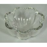 Orrefors crystal glass bowl, with seven lobes, base inscribed Orrefors 4455-111, 21cm diameter