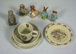 Four Beswick Beatrix Potter figures, including ‘Cousin Ribby’, ‘Peter Rabbit’, ‘Mrs Rabbit’ and ‘Tom