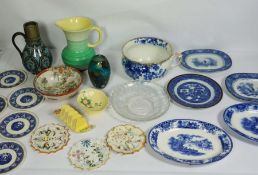 Assorted Ceramics, including a Doulton Secessionist jug, with later white metal collar, A George