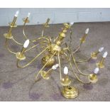 A modern ‘brass’ twelve light Flemish style chandelier, 120cm diameter