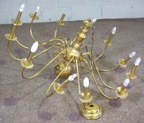 A modern ‘brass’ twelve light Flemish style chandelier, 120cm diameter