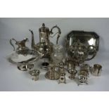 A box of assorted silver plate