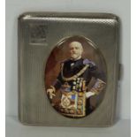 A silver presentation card case, Birmingham 1957, with Masonic Presentation from Bounds Green Lodge,