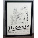 A Picasso exhibition poster, ‘Etchings from the ‘347’ series, School of Paris Gallery, New York,