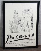 A Picasso exhibition poster, ‘Etchings from the ‘347’ series, School of Paris Gallery, New York,