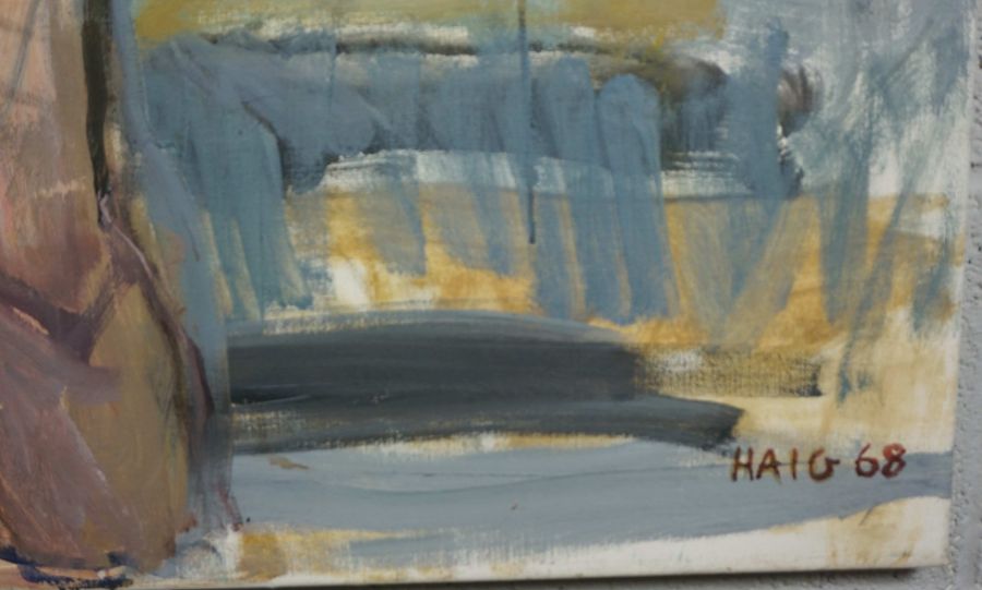 Earl Haig, OBE, KStJ, DL,FRSA, Scottish, (1918-2009),  Nude Against a Grey Wall,  Oil on Canvas, - Image 4 of 5