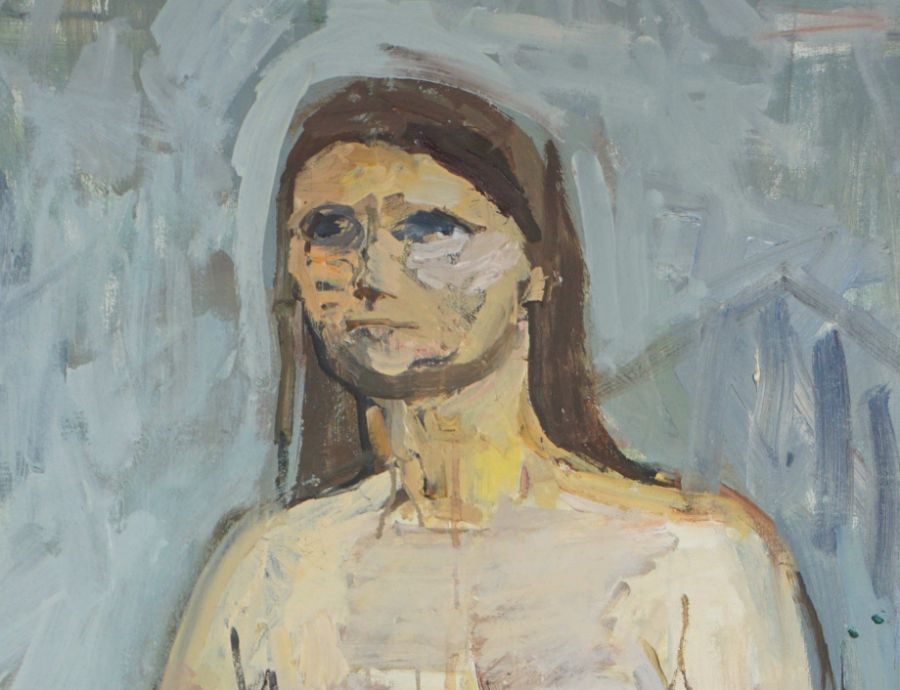 Earl Haig, OBE, KStJ, DL,FRSA, Scottish, (1918-2009),  Nude Against a Grey Wall,  Oil on Canvas, - Image 3 of 5