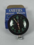 A collectible Smiths Motor Watch, mid 20th century, with original box, ‘stopwatch styled’ with