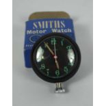 A collectible Smiths Motor Watch, mid 20th century, with original box, ‘stopwatch styled’ with