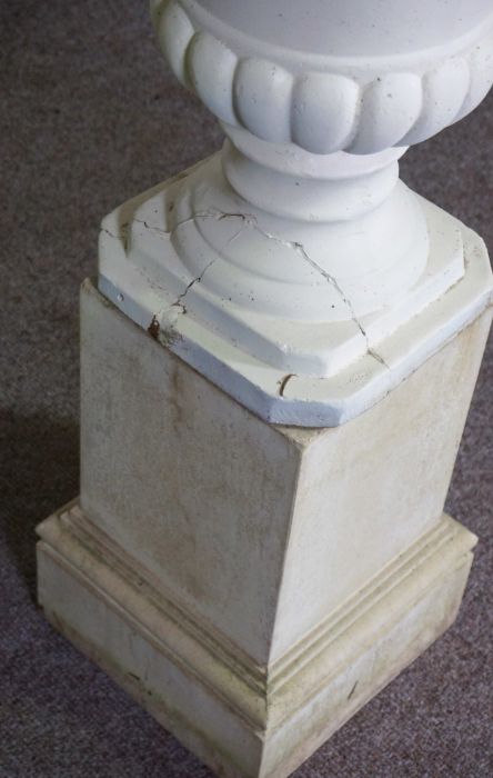 A composition stone octagonal Birdbath, 20th century, with waisted plinth, 66cm high; and a - Image 5 of 5