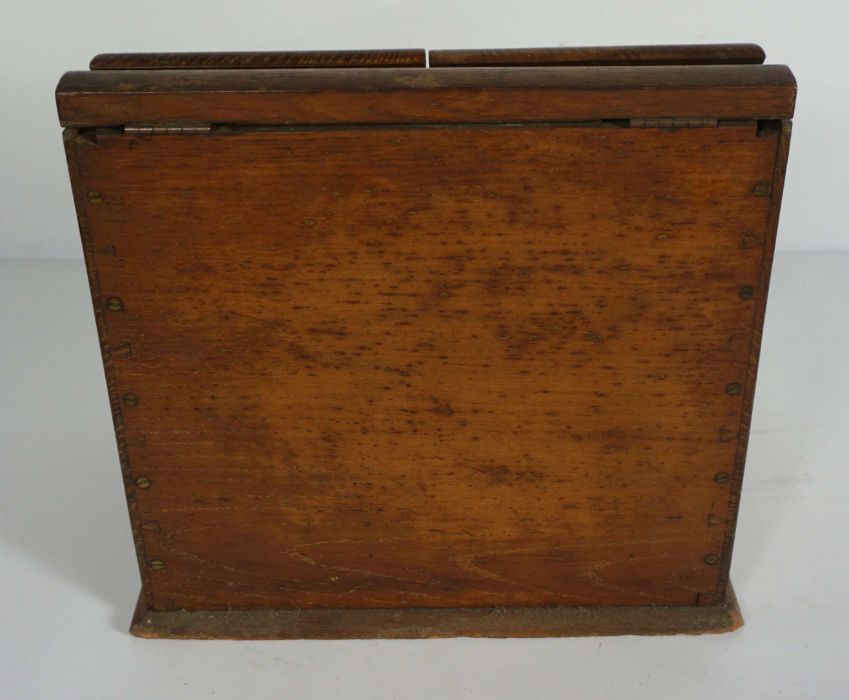 A Victorian desktop stationary box, with folding sloped and internal compartments; together with a - Image 9 of 9