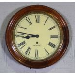An American Wall Clock, signed Seth Thomas, in Victorian railway style, with circular moulded case