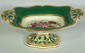 A Staffordshire creamware comport, unsigned, but possibly Chamberlains Worcester, circa 1830,