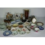 Assorted ceramics, including a Tramp on a Bench figure group, signed B. Merli; a Beswick figure of a