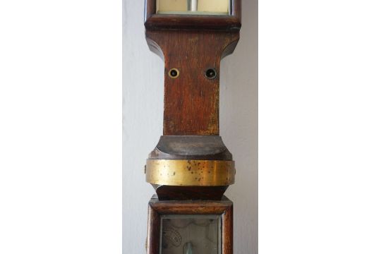 A Victorian mahogany cased marine Sympiesometer, apparently unsigned, the mahogany case including - Image 7 of 14