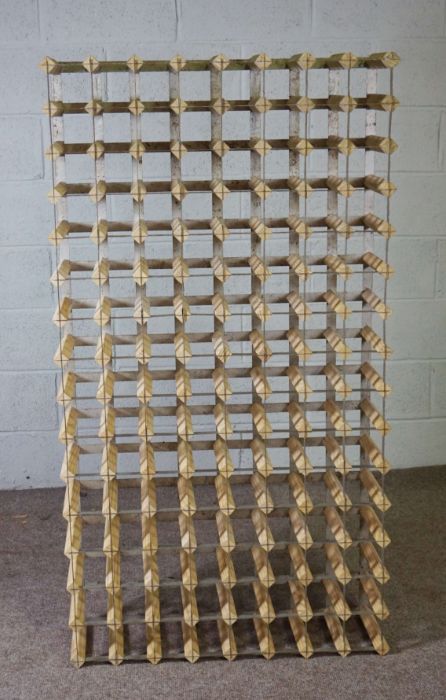 A large wine rack, modern. 152cm high, 81cm wide