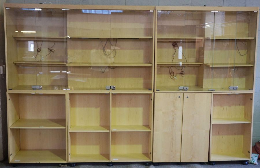 A large modern jewellery shop display cabinet, in sections, with a glazed top and lockable cabinets, - Image 2 of 2