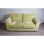 A ‘Next’ green upholstered two seat sofa bed, circa 2013, 175cm wide, 85cm deep; together with a