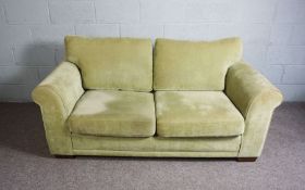 A ‘Next’ green upholstered two seat sofa bed, circa 2013, 175cm wide, 85cm deep; together with a