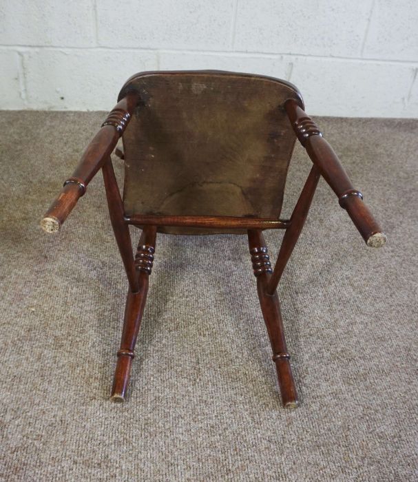 Four provincial ash framed kitchen chairs, 19th century, with bow crest rail, stick backs and - Image 4 of 4
