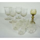 Assorted glass, including a knopped rummer, seven table baskets and other goblets (12)