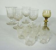 Assorted glass, including a knopped rummer, seven table baskets and other goblets (12)