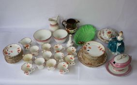 A quantity of tea and coffee wares, including a Chapman Imari tea service; a leaf serving dish, a