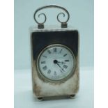 A small silver cased carriage clock, hallmarked case, London, 2001, maker RCB, with an 11 jewel