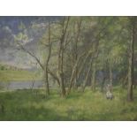 British School, 20th century,  Edge of the Wood,  oil on canvas