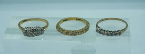 A half hoop 18 carat gold and diamond eternity ring, set with ten seed diamonds, (ring size N);