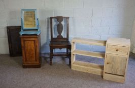 A Victorian mahogany pot cupboard, 69cm high, 38cm wide; together with an 18th century provincial