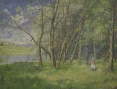 British School, 20th century,  Edge of the Wood,  oil on canvas