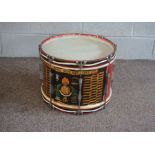 A Regimental drum for the 1st Battalion, The Royal Highland Fusiliers, the sides painted with an