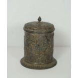 A large and impressive Victorian silver plated biscuit barrel, by Elkington & Co., decorated with