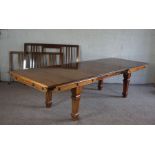 A mahogany extending dining / billiard table (slates removed)