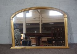 A gilt framed overmantel mirror, modern, 87cm high, 124cm wide; together with a small decorative