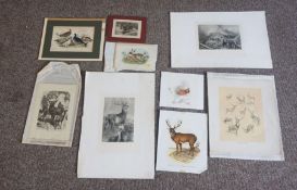 A collection of pictures and prints, including a colourful tapestry of ballooning, assorted sporting
