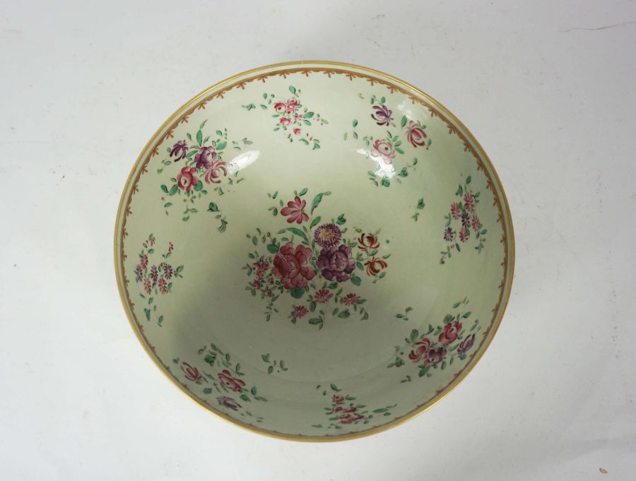 A good Qianlong export style famille rose armorial decorated punch bowl, Samson porcelain, Paris, - Image 2 of 4