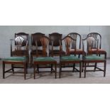 Nine assorted dining chairs, including a set of four George III style mahogany chairs, two