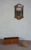 A small Victorian beadwork covered footstool; together with a Baroque style inlaid decorative wall