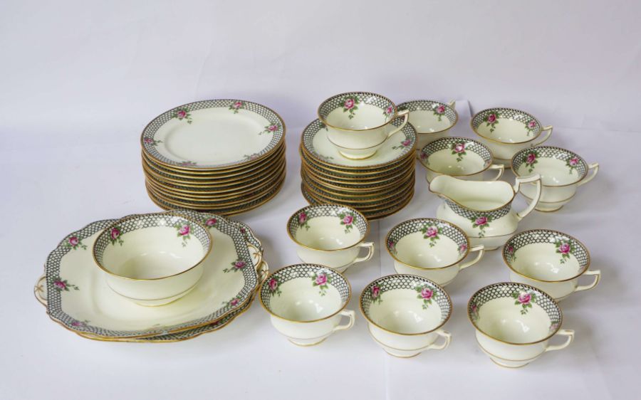 A Wedgwood coffee service, including a tray, four coffee cans and saucers, a cream jug and sugar - Image 2 of 7