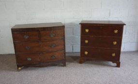 A Victorian mahogany bowfront chest, with two short and two long drawers; together with another