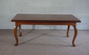 A French style dining table, modern, with cabriole legs, 76 cm high, 186cm long, 102 cm wide